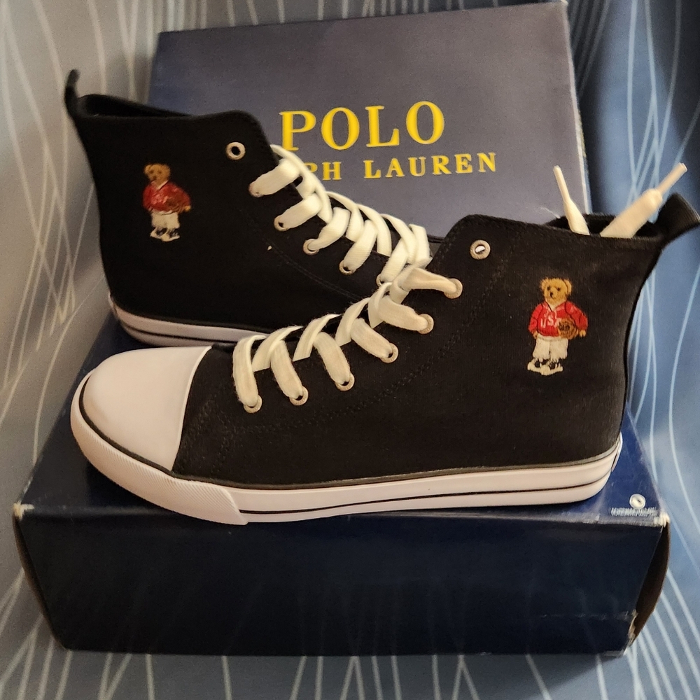Black Polo Ralph Lauren Canvas Sneakers